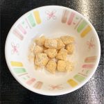 12月16日金曜日　きょうのおやつは、きな粉あめでした。