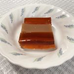 7月1日土曜日　きょうのおやつは、2色の紅茶ゼリーでした。